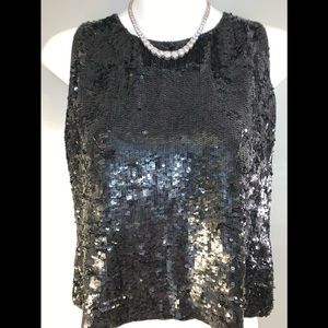 Lauren Ralph Lauren Black Sequin Top.